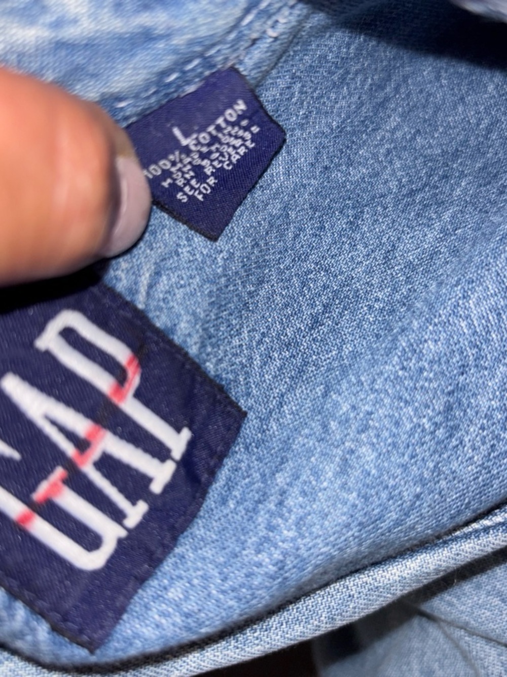 GAP Light Blue Denim Button-Up Shirt - Picture 5 of 5